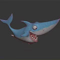 Shark Themed Children Chair With Blue And White Cartoon Design For Kids Room