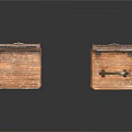 Rustic Wooden Mailboxes On Pedestal Stands With Collection Number 1 Signs