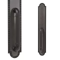 Vintage Metal Door Handles With Decorative Base And Matte Black Finish