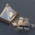 Tepee Tent With Wooden Platform String Lights And Outdoor Table Chairs Setup 3d model