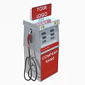 Public Facility Gas Station Fuel Dispenser With Dual Nozzles Digital Screens And Company Logo