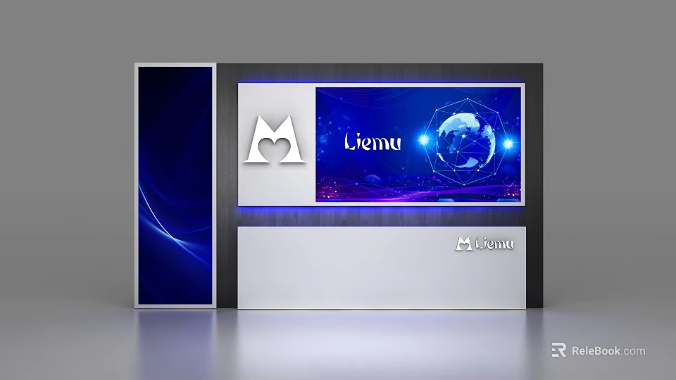 Livenu Commercial Display Equipment With Modern Design And Earth Graphic Interface 3d model 