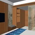 Modern Hotel Guest Room Interior With Comfortable Bed Sofa Work Desk And Wooden Flooring