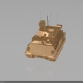 3D Rendered Bronze Armored Military Vehicle With Tracked Chassis Antennas And Turret Structure