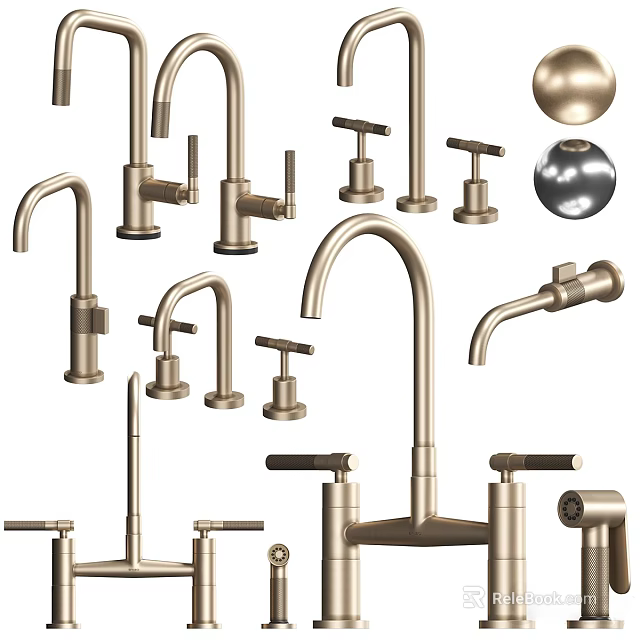 Modern Shower Faucet Designs With Various Styles Shapes And Polished Finishes 3d model 