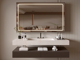 Modern Bathroom Cabinet Bathroom Counter Basin Bathroom Decoration Mirror Cabinet Sink 3d model