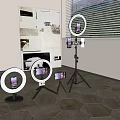 Live broadcast bracket mobile phone live broadcast equipment mobile phone bracket fill light 3d model