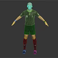 Man in Black Referee Uniform with Short Sleeves Shorts and Chest Badge