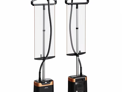 Two Black and Gold Vertical Household Appliances with Modern Sleek Design for Home Use 3d model