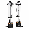 Two Black and Gold Vertical Household Appliances with Modern Sleek Design for Home Use