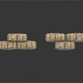 Natural Hay Bales in Rustic Brown Arrangement with White Background