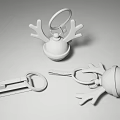 Modern Keychain Business Elk Bell Keychain 3d model