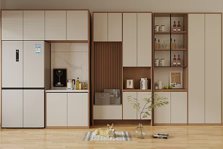 Log Style Sideboard Decorative Cabinet Wine Cabinet Sideboard Finished Sideboard Glass Wine Cabinet Refrigerator Sideboard Storage Cabinet Decorative Cabinet Sideboard Decoration 3d model