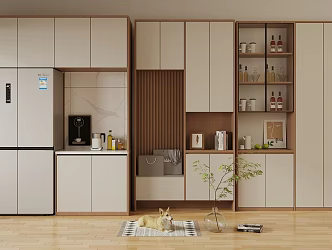 Log Style Sideboard Decorative Cabinet Wine Cabinet Sideboard Finished Sideboard Glass Wine Cabinet Refrigerator Sideboard Storage Cabinet Decorative Cabinet Sideboard Decoration 3d model