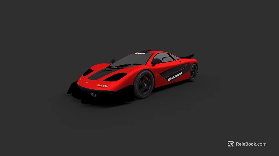 Red High Performance Sports Car With Sleek Aerodynamic Body And Black Accents 3d model 
