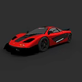 Red High Performance Sports Car With Sleek Aerodynamic Body And Black Accents