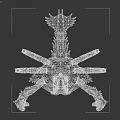 Game Character Mechanical Crab Creature With Red Eyes Spiked Metal Shell And Mechanical Legs