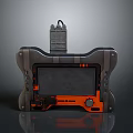 Industrial Control Device With Display Screen Orange And Gray Casing And Top Module