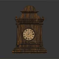 Vintage Wooden Table Clock With Ornate Carved Details And Roman Numeral Dial