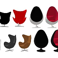 Stylish Leisure Chairs In Multiple Colors With Curved Design And Stable Base