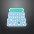 Industrial Equipment Calculator With Light Blue Design Green Display Numeric And Function Keys