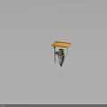 Industrial Device With Orange Top Platform And Cylindrical Main Body Including Electric Wire