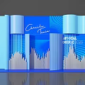 Blue Wavy Striped Event Backdrop for Chaudhry Twins Annual Gala 2023