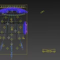Large Event Venue With Blue Lighting Stage Backdrop Screen And Arranged Chairs