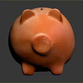 Orange Piggy Bank Classic Pig Shape As Practical Household Item For Saving Money
