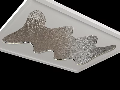 Modern Ceiling Design With Unique Metallic Decor Element 3d model