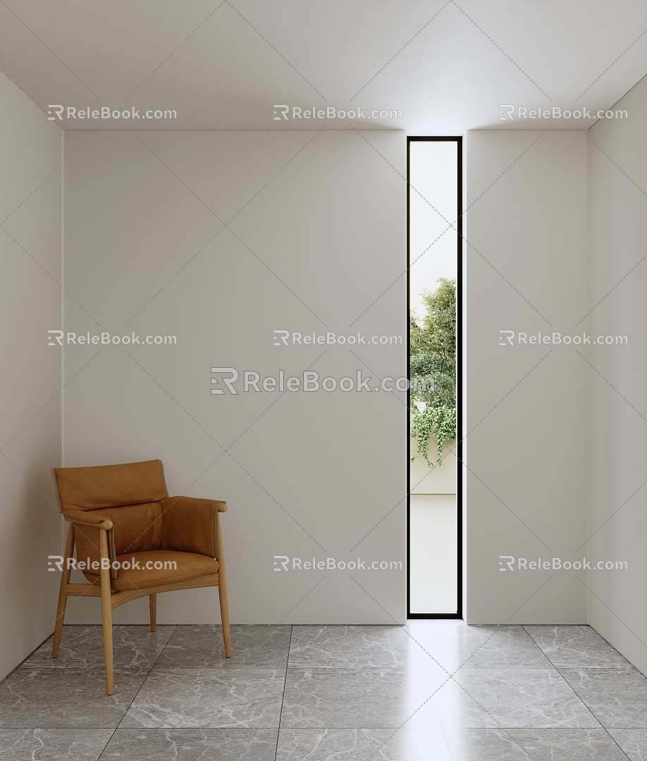 Vertical Window Sofa Chair Room Window Window View 3d model