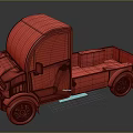 Stylish Compact Electric Truck With Brown Black Exterior Circular Door Patterns And Open Cargo Bed