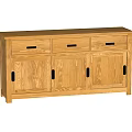 Light Oak Wooden Sideboard with Three Drawers and Two Cabinet Doors