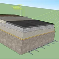 Building Component Section View With Layered Structure And Material Layers 3d model