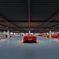 Modern Car Showroom Interior With Striped Ceiling Sleek Floor Lines And Luxury Vehicle
