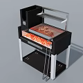 Juicy Grilled Steaks On Electric Grill With Red Heating Elements And Char Marks