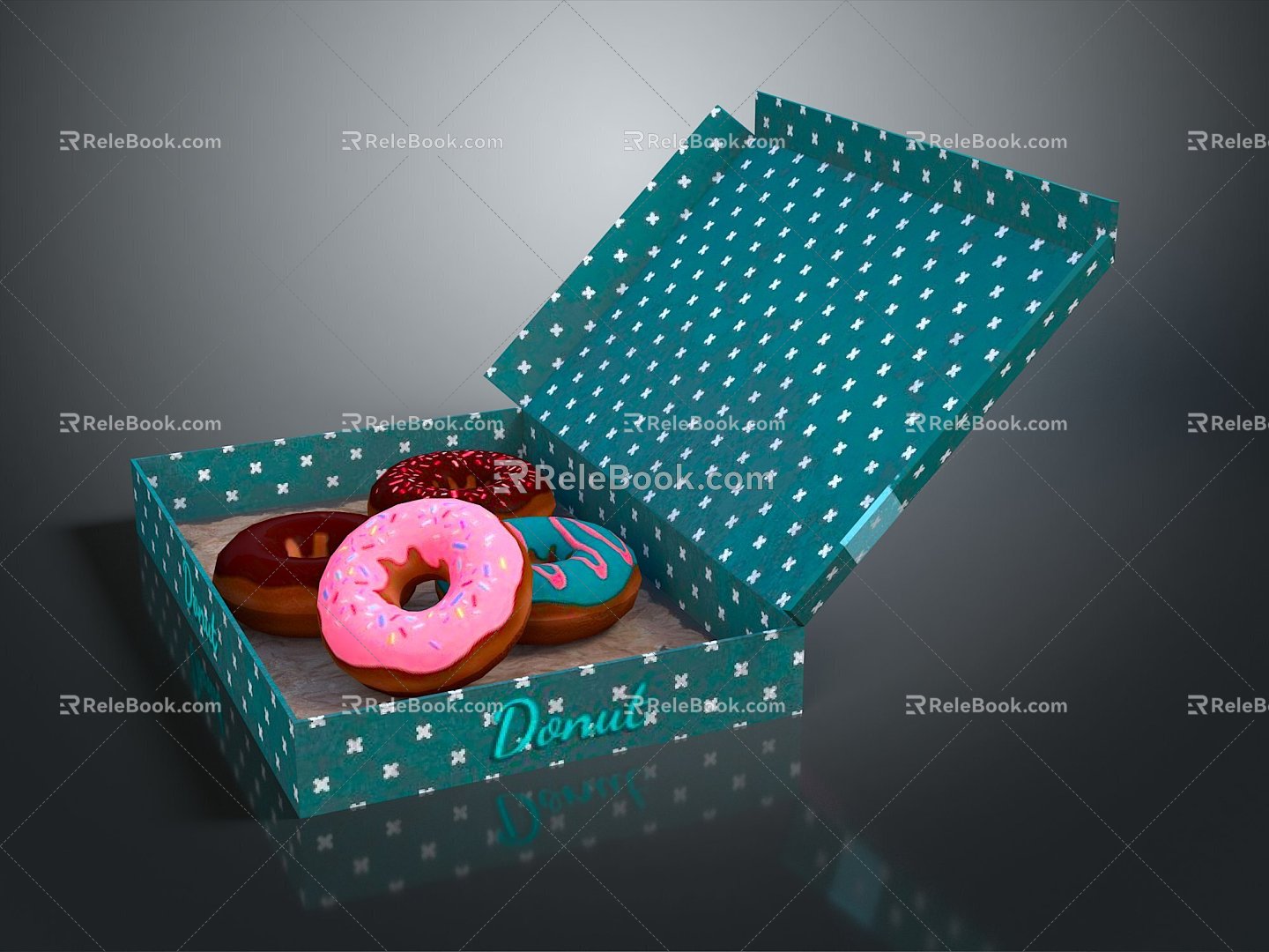 Donuts Bread Breakfast West Point Pastry Items 3d model