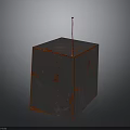 Modern Electronic Component Cube With Red Gray Surface And Top Rod Design