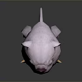 Fierce Game Movie Character 3D Dog Head With Sharp Teeth Red Eyes And Pink Skin