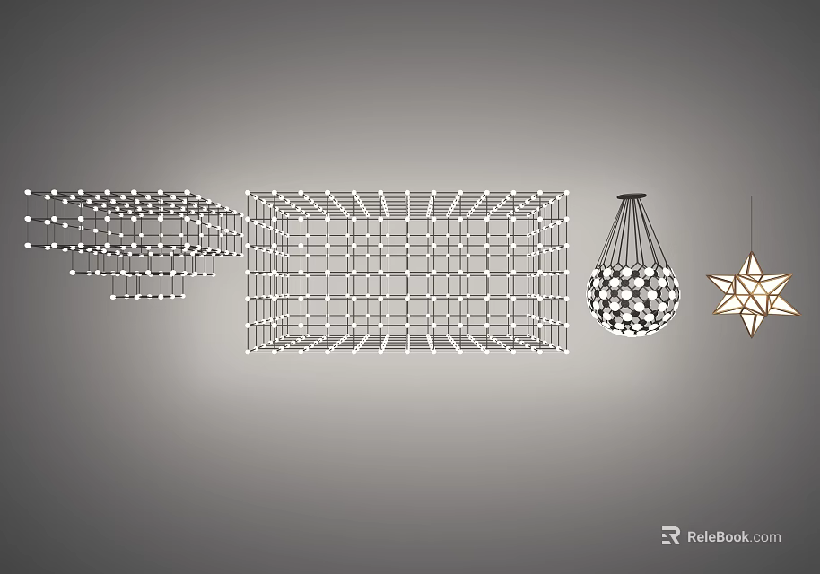 Creative Modern Chandelier Designs With Geometric Spherical And Star Shapes 3d model 