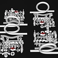 Modern pipeline three-way ball valve water pipeline hardware combination water supply and drainage pipeline elbow joint combination 3d model