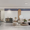 Modern Living And Dining Room Interior With Beige Sofa Coffee Table TV And Green Plant