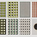 Stylish Square Rugs With Various Geometric Patterns Circular Designs And Vibrant Colors