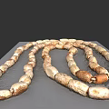 Ancient Bone Bead Necklace With Natural Cylindrical Beads On Gray Surface 3d model