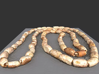Modern hand string scan shell clam beads 3d model