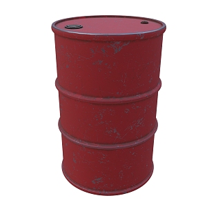 Modern tin oil drum 3d model