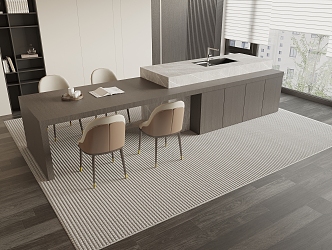 Modern Nakajima Dining Table and Chair 3d model