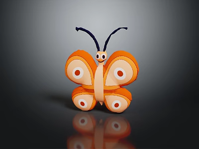 Modern Butterfly Cartoon Butterfly Animation Butterfly 3d model