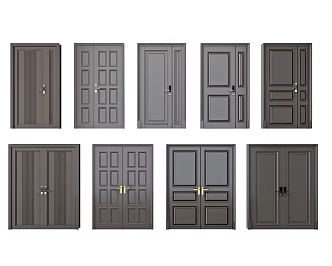 Modern child-mother door child-mother door double door 3d model