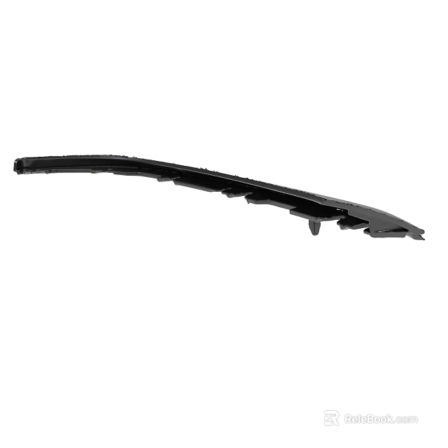 Durable Black Curved Automotive Component With Multiple Grooves And Smooth Surface 3d model 